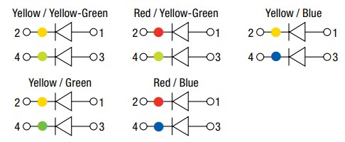 Schematic - Dialight 599 MicroLED® Bi-Color 0603 SMD LEDs